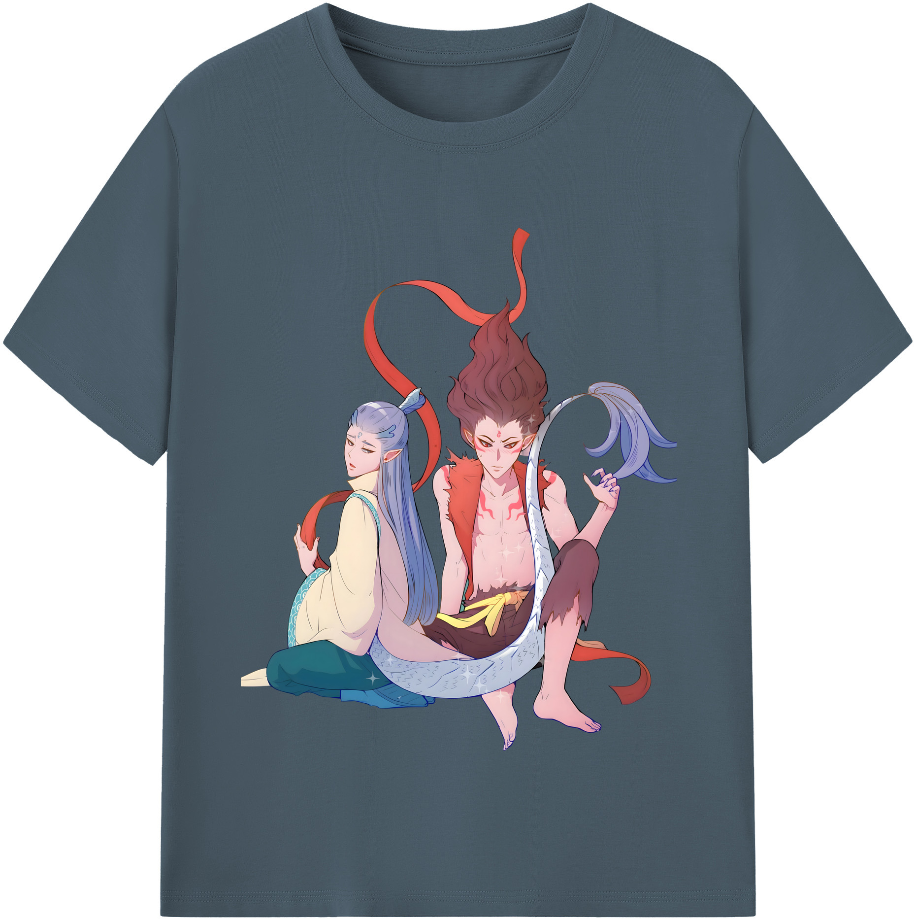 （画像用） Ne Zha 2 ナタ 魔童の大暴れ 綿100％半袖Tシャツ（フロントプリント）